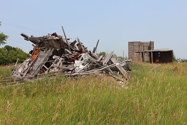 Remains of the grain elevators at Elva