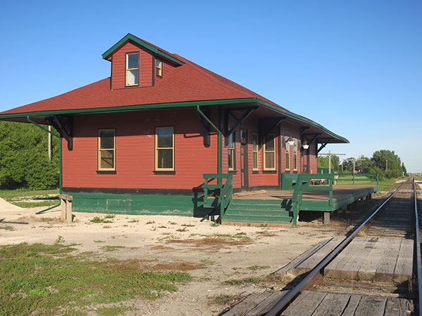 Former Canadian National Railway station from Emerson at the museum