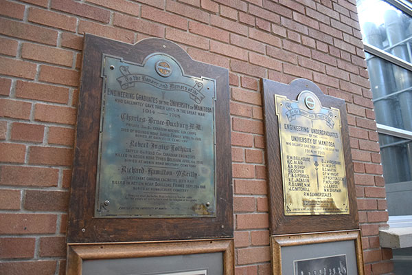 Engineering graduate war memorial at the University of Manitoba