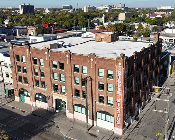 Aerial view of the Siloam Mission Building