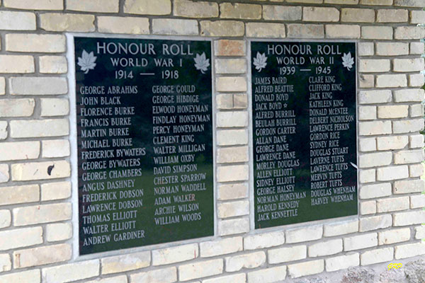 Honour rolls on the Fairfax Church commemorative monument