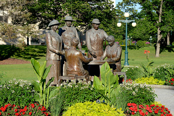 Famous Five monument on the grounds of the Manitoba Legislative Building