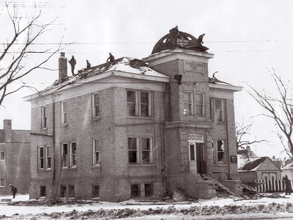 The former Fernwood School building undergoing demolition