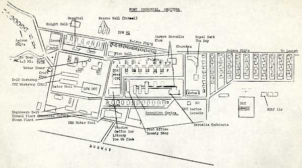 Map of Fort Churchill showing the location of the school at the site