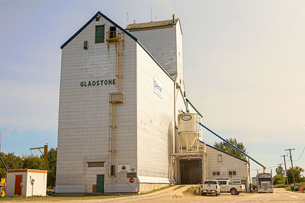 The former Manitoba Pool grain elevator at Gladstone