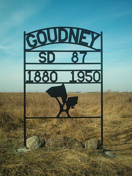 Goudney School commemorative sign