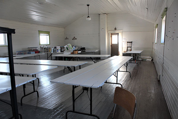 Second floor interior of the Harding Agricultural Society Hall