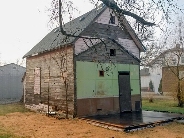 Hazelridge Orange Hall during demolition