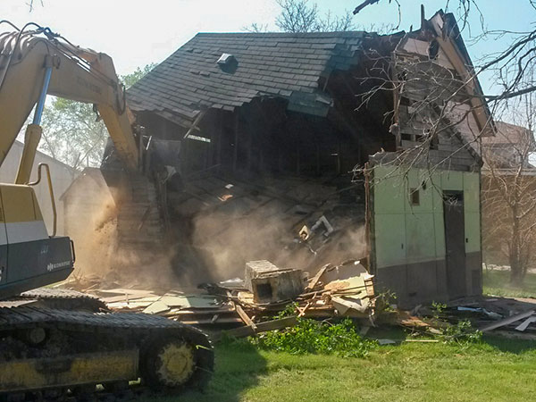 Hazelridge Orange Hall during demolition