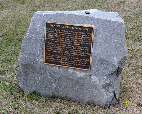 Commemorative plaque at Headingley United Church