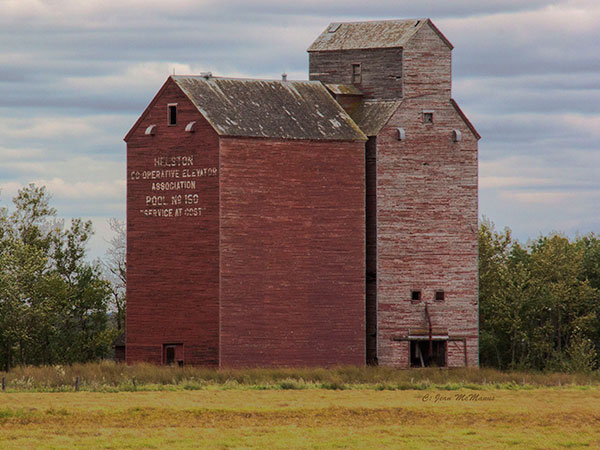 The former Manitoba Pool grain elevator and annex at Helston