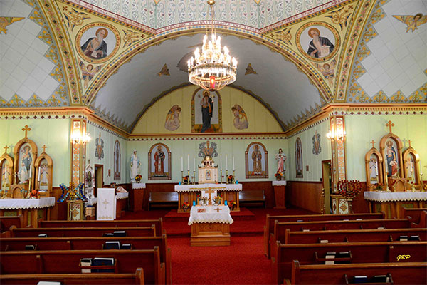 Interior of the Holy Eucharist Ukrainian Catholic Church at Oakburn