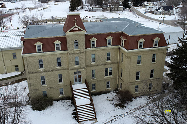 Aerial view of the Convent of the Sisters of the Holy Names of Jesus and Mary