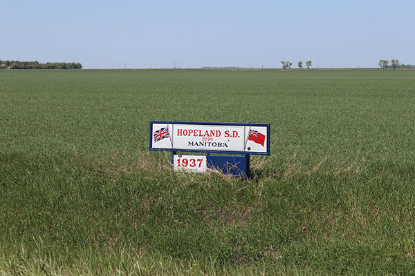 Hopeland School commemorative sign