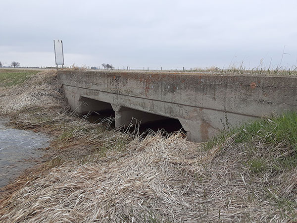 Concrete culvert bridge No. 1258 on the former Provincial Trunk Highway 3