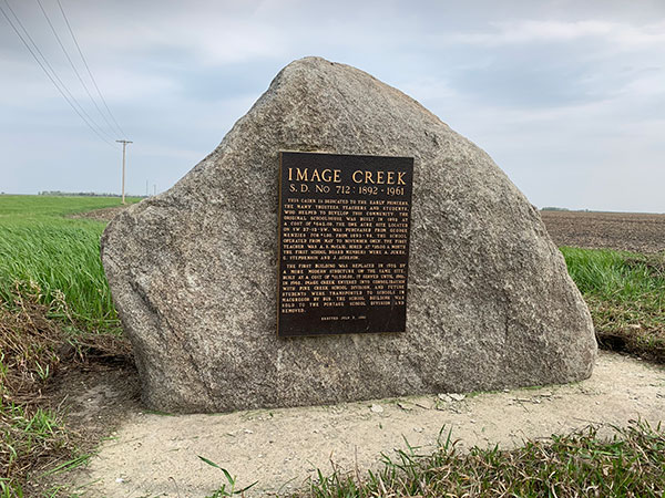 Image Creek School commemorative monument