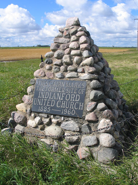 Indianford United Church commemorative monument