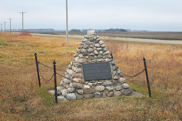 Indianford United Church commemorative monument