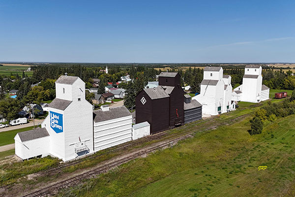 Aerial view of the Inglis grain elevators