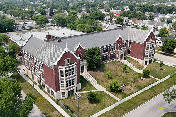 Aerial view of Isaac Newton School