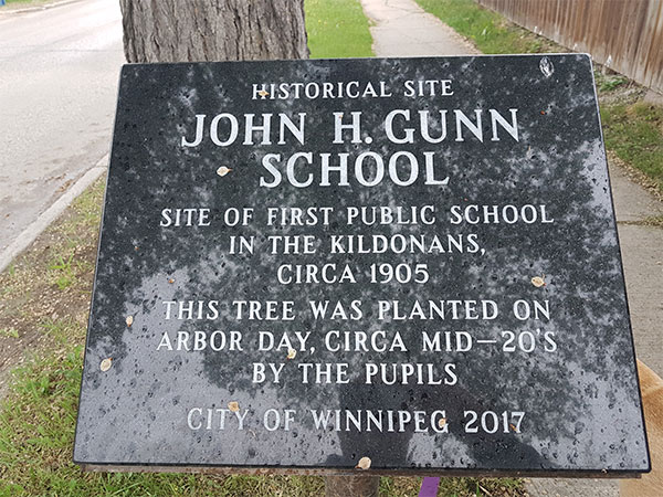 Commemorative plaque for John H. Gunn School