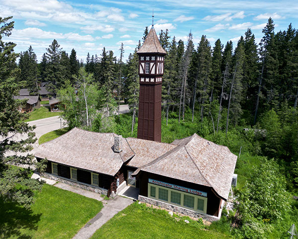 Aerial view of Keeseekoowenin Ojibway First Nation Interpretive Centre