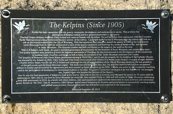 Kelpin family commemorative plaque