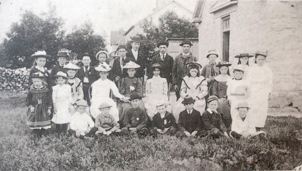 Teacher James McIvor and students at Kildonan [West] School