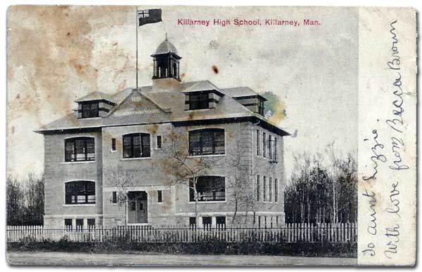 Postcard view of the Killarney High School