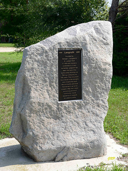 Langruth centennial monument