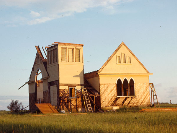 Lavinia United Church being demolished