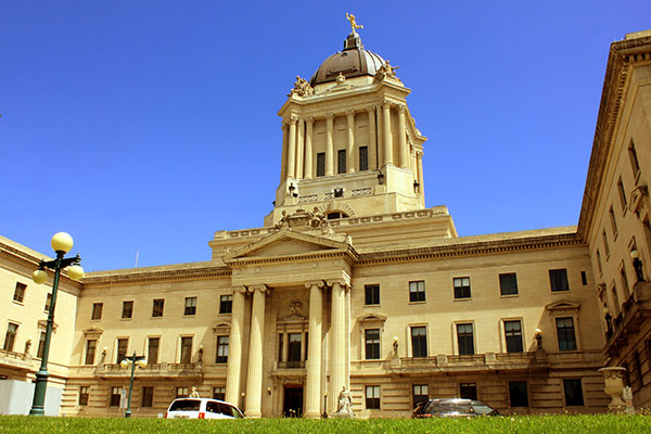 West elevation of the Manitoba Legislative Building