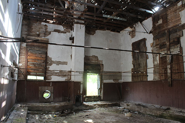 Interior of the former Lily Bay School building