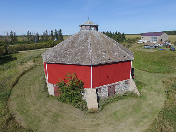 Aerial view of the Logan Barn