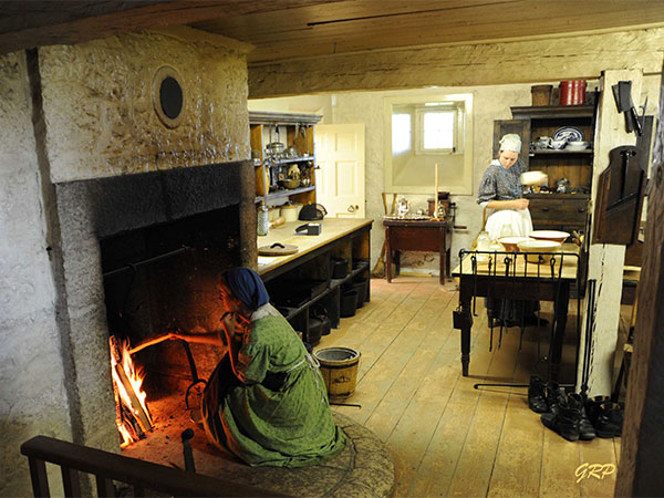 An interior at Lower Fort Garry