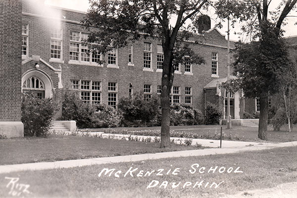 Postcard view of the second Mackenzie School