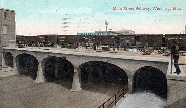Postcard view of the CPR Main Street Subway