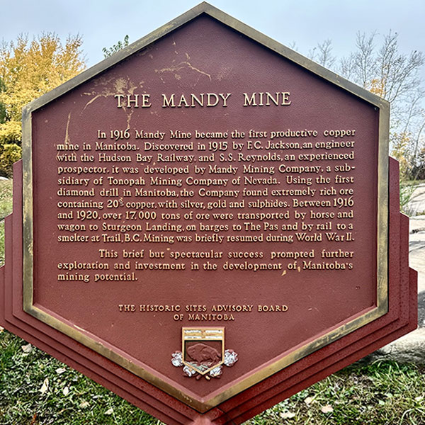 Mandy Mine commemorative plaque