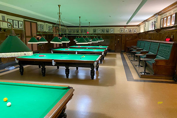 Billiards room in the Manitoba Club