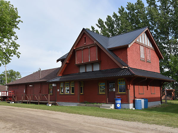 Former Canadian Pacific Railway station from St. Claude at the Manitoba Dairy Museum