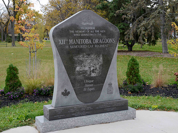 XIIth Manitoba Dragoons 18 Armoured Car Regiment Monument