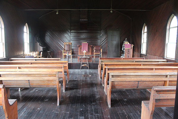 Interior of the former Archibald United Church building