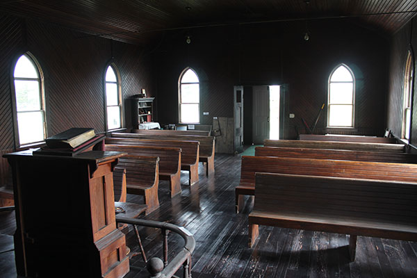 Interior of the former Archibald United Church building