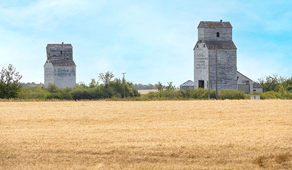 The former Manitoba Pool A and B grain elevators at McConnell