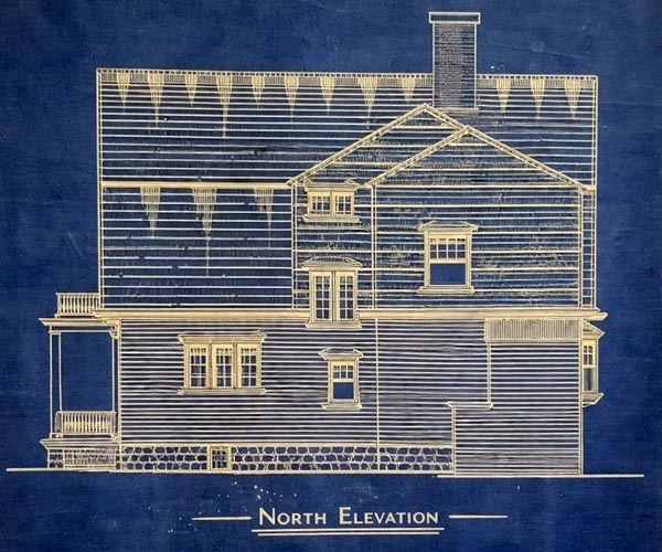 Architectural plan for the north elevation of the McMurray House
