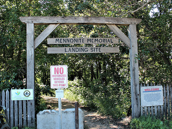 Entrance to Mennonite Memorial Landing Site