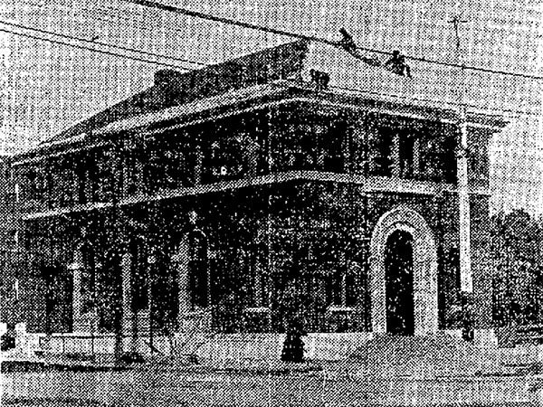 Merchants Bank Building under construction on Main Street