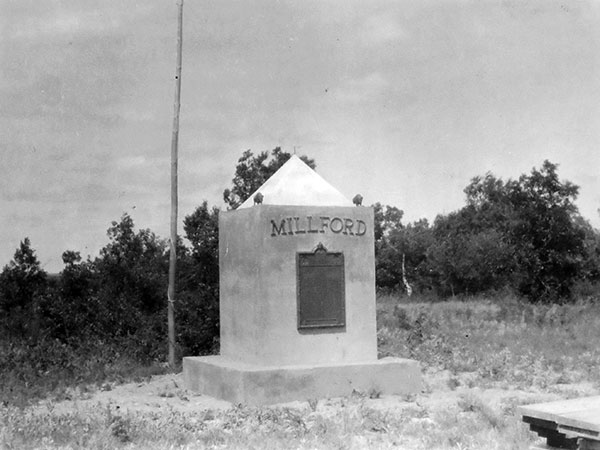 The original Millford commemorative monument