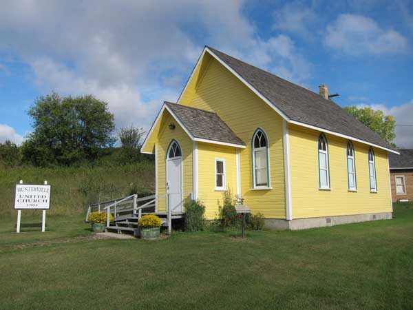 Hunterville United Church building at the Minnedosa and District Museum
