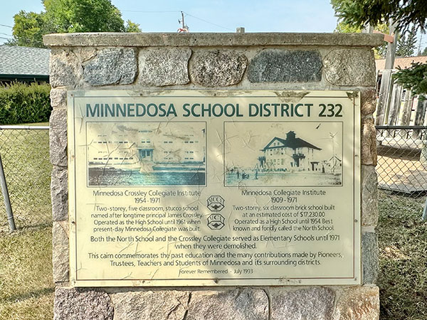 Minnedosa North School monument
